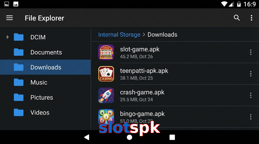 Main screen of Slotspk gameapk page for PK players